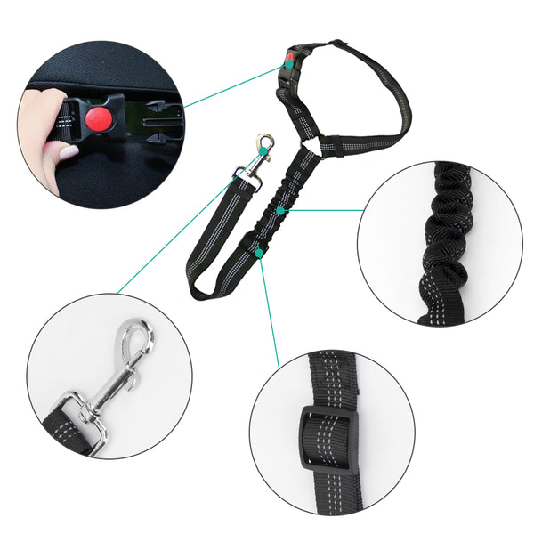 Dog Car Seat Cover Hammock + 2 Car safety belt