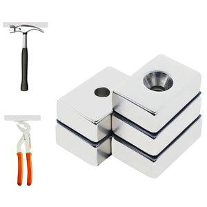 N52 Cuboid Magnet with Hole 5pcs