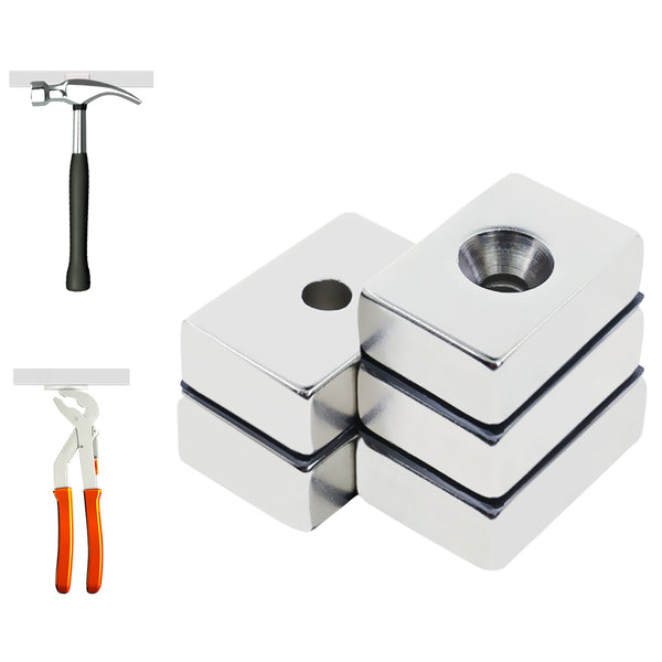 N52 Cuboid Magnet with Hole 5pcs