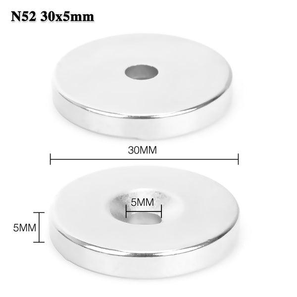 N52 Cylinder Magnet with Hole 5pcs