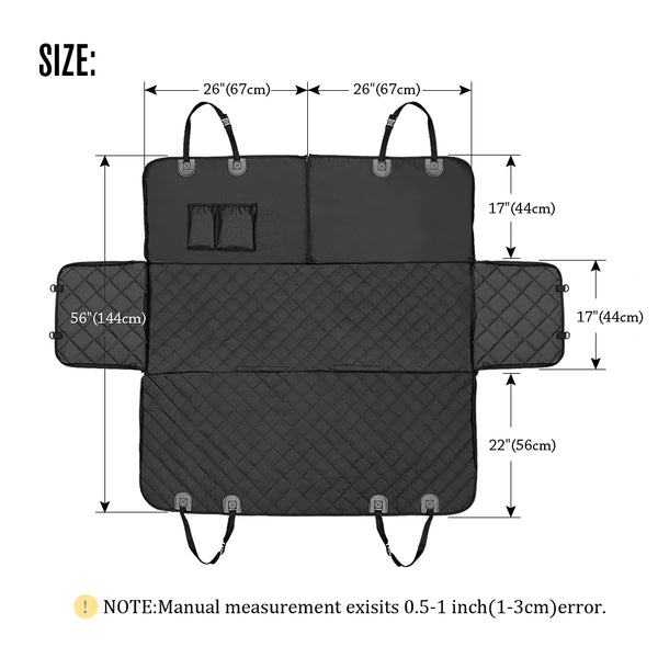 Pet Back Car Seat Cover - Zipper Back+Bags