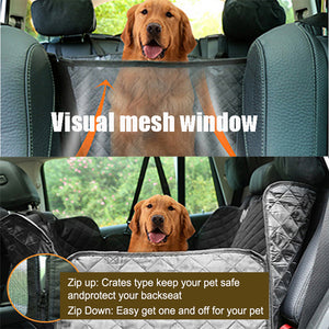 Pet Back Car Seat Coverr - Mesh window zipper