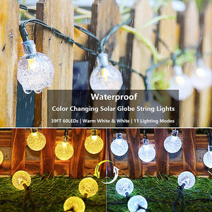 Warm White Solar Globe String Lights Festivals