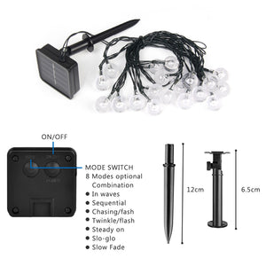 Warm White Solar Globe String Lights Festivals