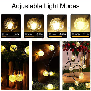 Warm White Solar Globe String Lights Festivals