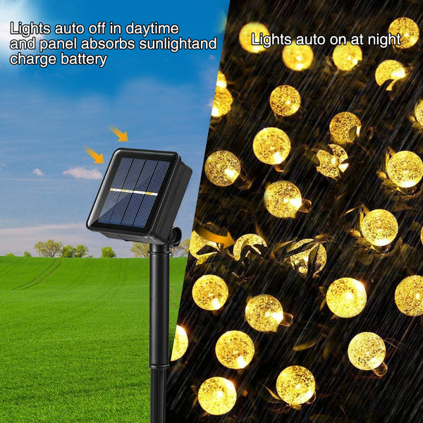 Warm White Solar Globe String Lights Festivals