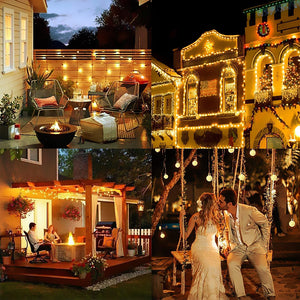 Warm White Solar Globe String Lights Festivals