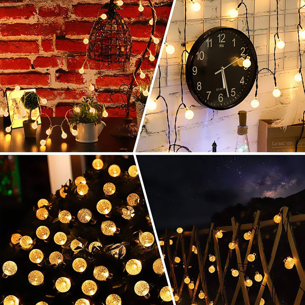 Warm White Solar Globe String Lights Festivals