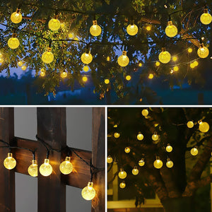 Warm White Solar Globe String Lights Festivals
