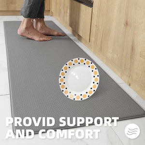 PU Leather Kitchen Mat Grey