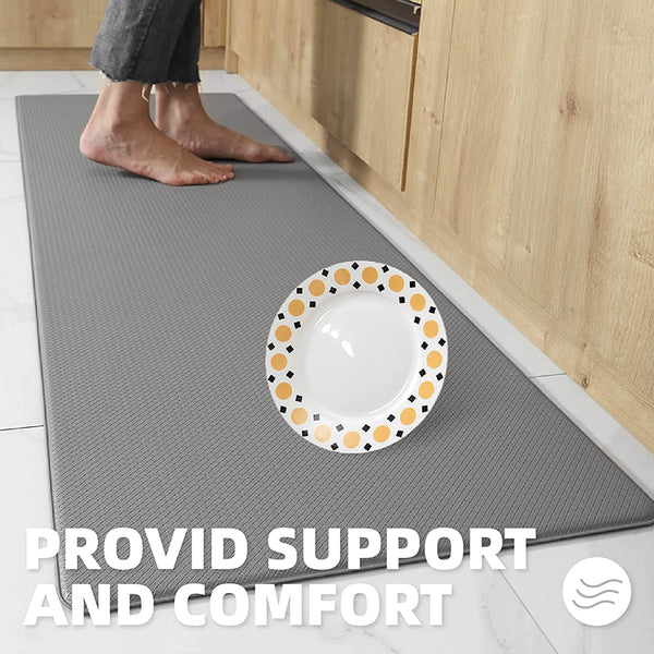 PU Leather Kitchen Mat Grey