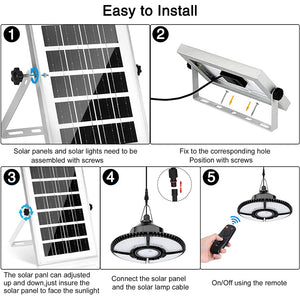 Solar Hanging 1/2 Light White with Remote Control