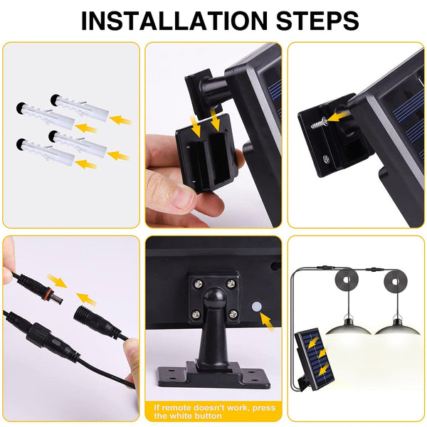 Solar Hanging 1/2 Light White with Remote Control