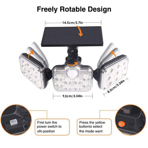 3 Head 138LED Solar Light
