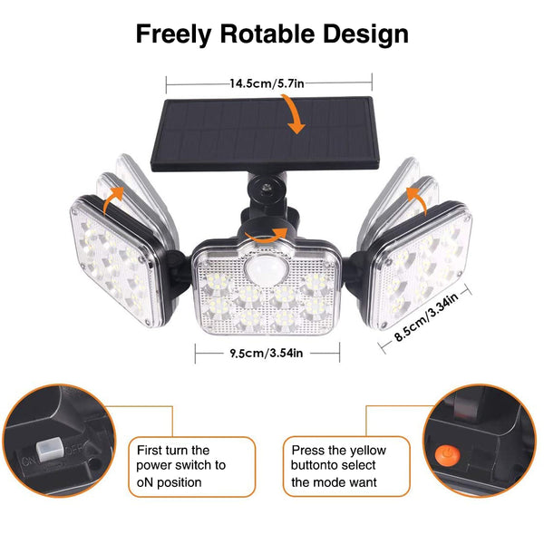 3 Head 138LED Solar Light