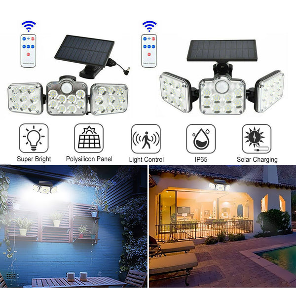 3 Head 138LED Solar Light