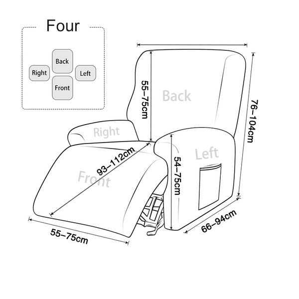 Velvet Recliner Chair Covers 1/2/3 Seats