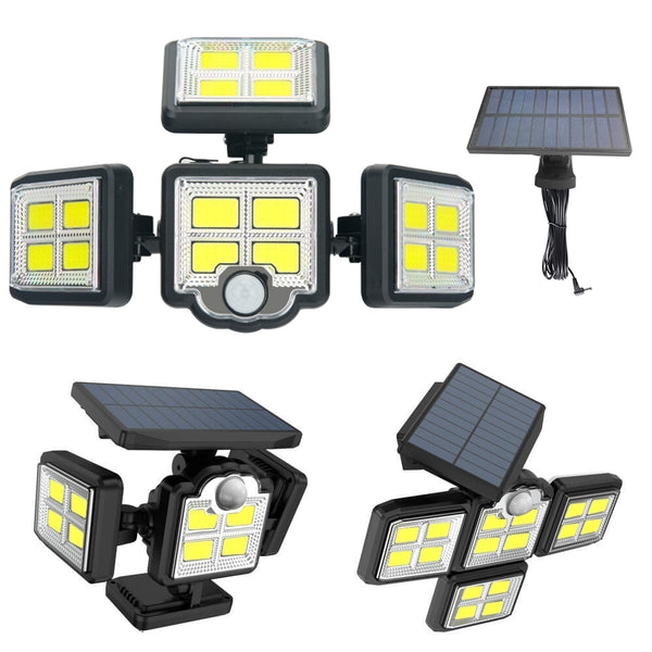 4 Heads 198 COB Solar Sensor Light