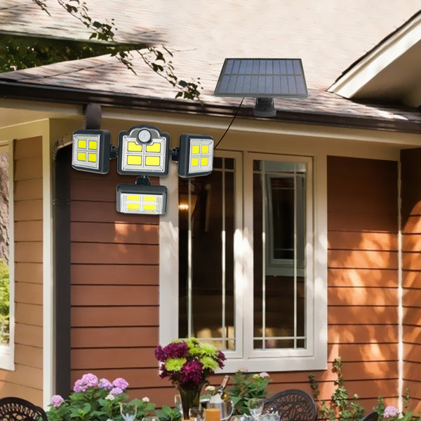 4 Heads 198 COB Solar Sensor Light