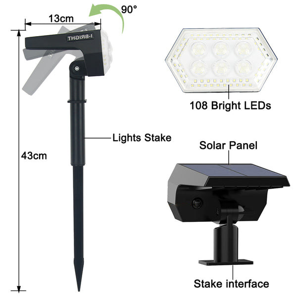 108LED Solar Garden Spot Light