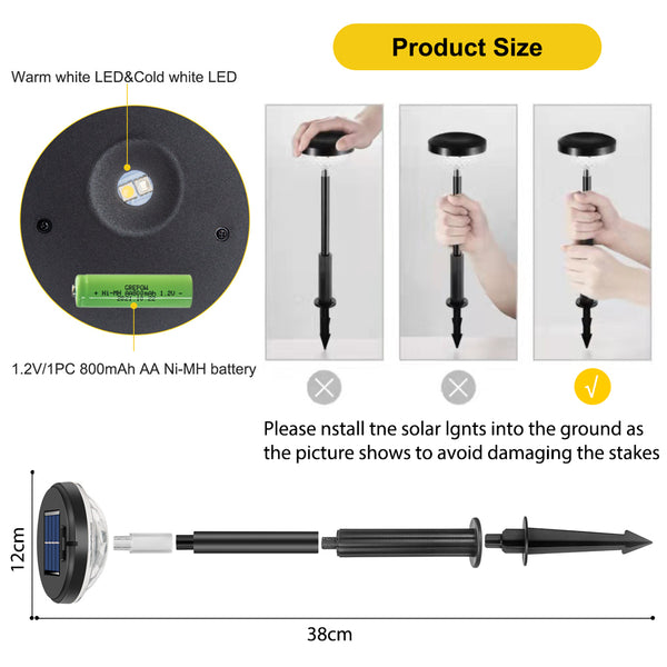 Solar Pathway Lights Warm White + RGB