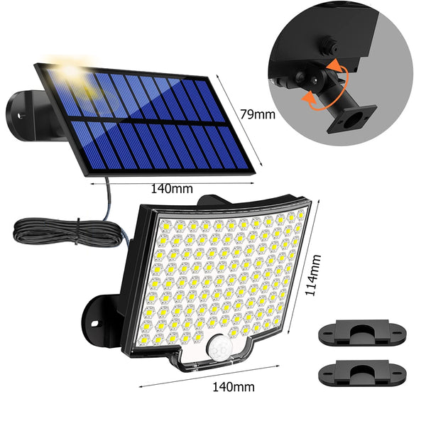 106 LED Solar Sensor Wall Split Light