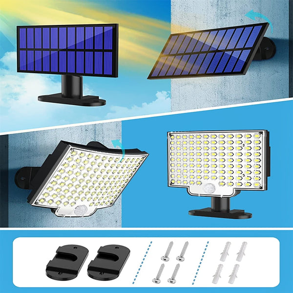 106 LED Solar Sensor Wall Split Light