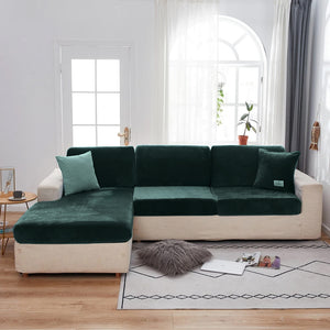Velvet Sofa Cushion Cover 1/2/3/4 Seats