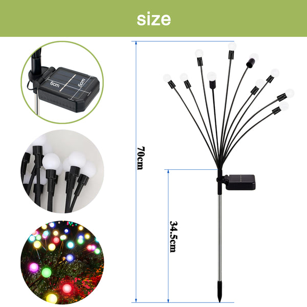 10 LED Solar Firefly Light Festivals