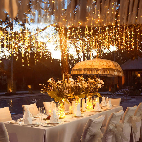 Warm White 400 LED Icicle String Lights Festivals