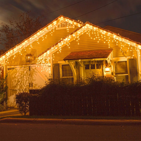 Warm White 400 LED Icicle String Lights Festivals