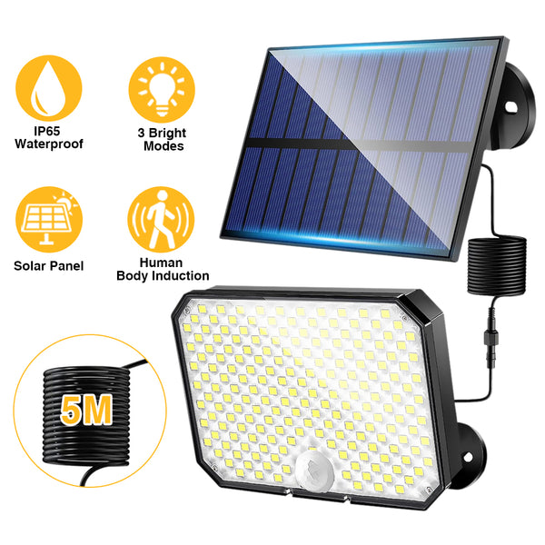 190 LED Solar Sensor Wall Split Light