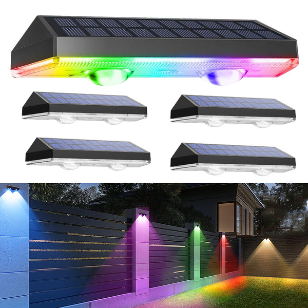 Solar Fence Wall Light RGB & Warm White
