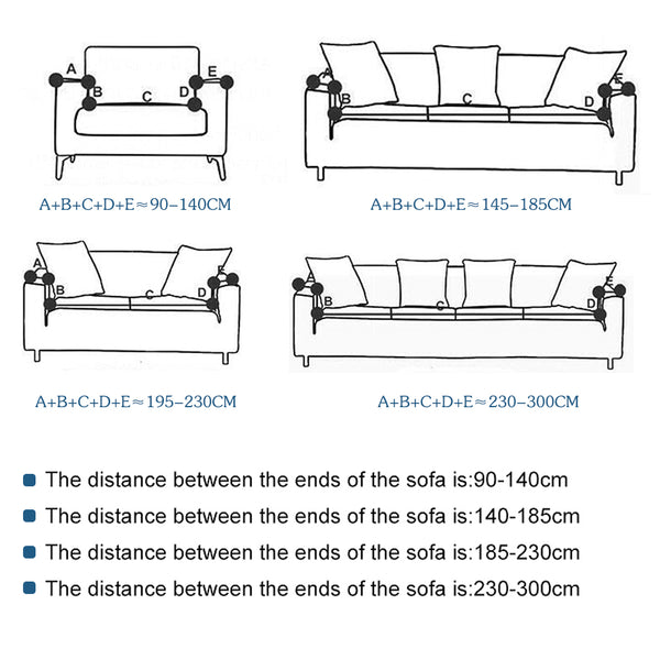 Floral Sofa Covers 1/2/3/4 Seats