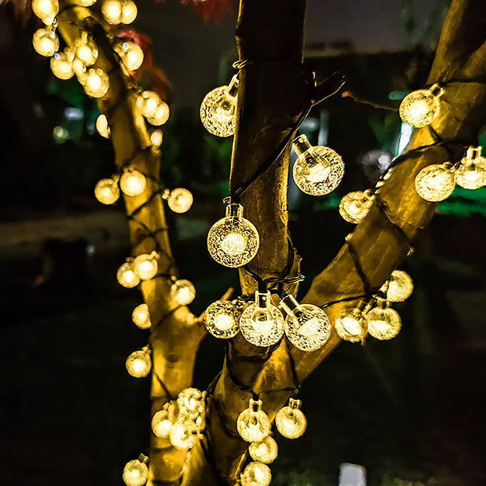 Warm White Solar Globe String Lights Festivals