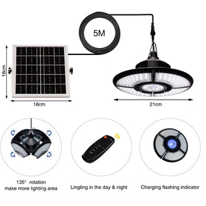 Solar Hanging 1/2 Light White with Remote Control