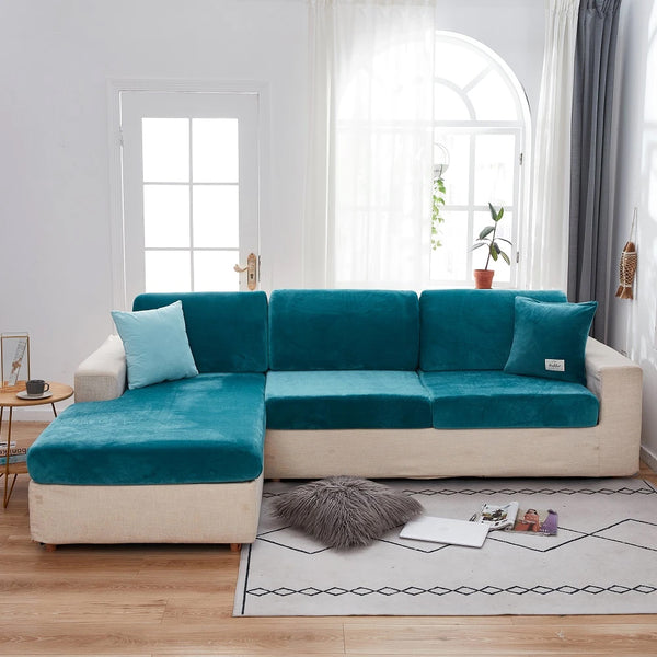 Velvet Sofa Cushion Cover 1/2/3/4 Seats